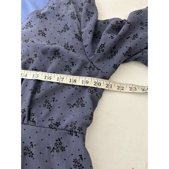 Orange Creek Blue With Velvet Floral Print Dress Cottagecore Prairie Boho Sz XL - Picture 6 of 7